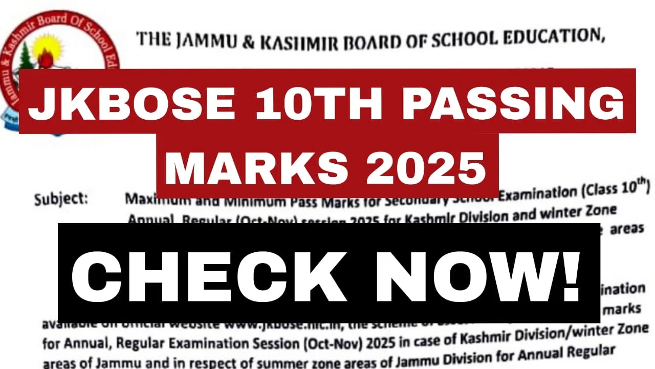 JKBOSE 10th Passing Marks 2025