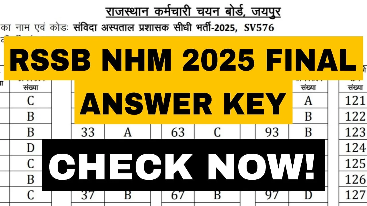 RSSB NHM 2025 Final Answer Key Released